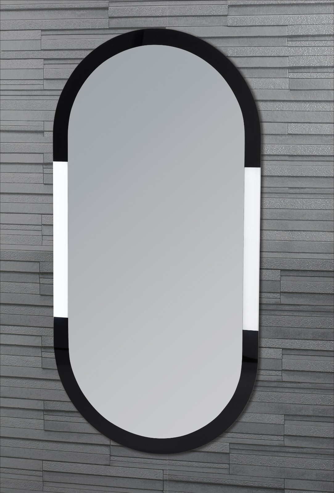 Large Oval Wall Mounted Bathroom Mirror Bedroom Makeup Black/Frosted Frame