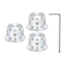 Aluminium Potentiometer Knobs Control Knob 24mm for Guitar Amplifier Silver 3PCS