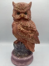 Vintage Byron Molds Owl Statue 12 Inches Hand Painted 
