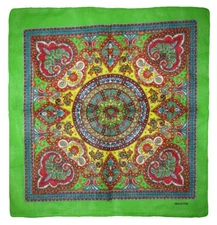 Wholesale Lot of 3 Paisley Mosaic Multi Color Green 100% Cotton 22"x22" Bandana