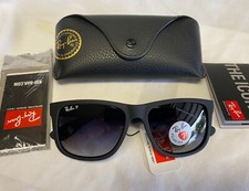 Ray-Ban Justin RB4165 54mm Rubber Black/Gray Gradient Polarized Sunglasses