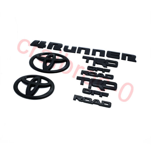 Overlay ! New 2014-2024 Toyota 4Runner Trd Off Road Matte Black Out Emblem Kit - Picture 1 of 6