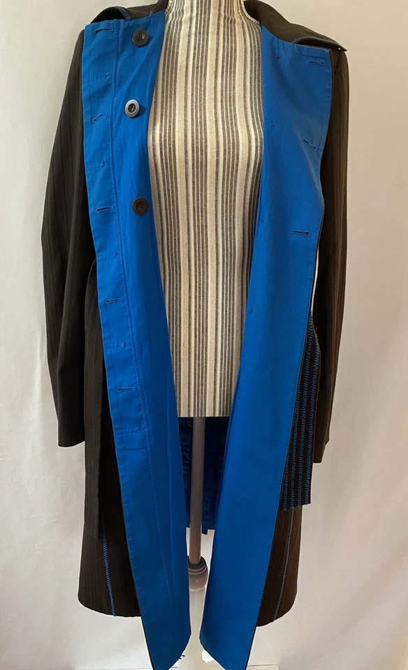 Women's Maxazria Collection Coat Size S 48% cotton, 25% wool, Color Brown/blue - Image 4 of 4
