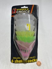 Vintage Winner's Choice 6pc Badminton Shuttlecocks Birdies Plastic Colored