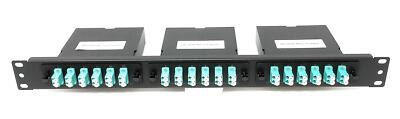 18 Port LC Duplex-MTP 19'' 1U Fiber Patch Panel w/ 3X LGX 6 Port Cassette Adapter
