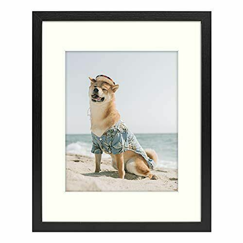 11x14 Picture Frames with Ivory Mat for 8x10 Photo Wood Rustic Style Wall Mount-image