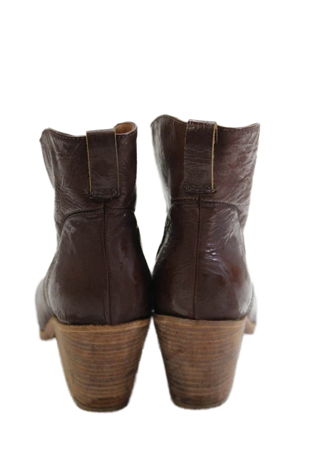 Botines Rachel Comey Mujer Sin Cordones Tacón Bloque Punta Redonda Cuero Marrón Talla 6.5 Foto 3 de 4