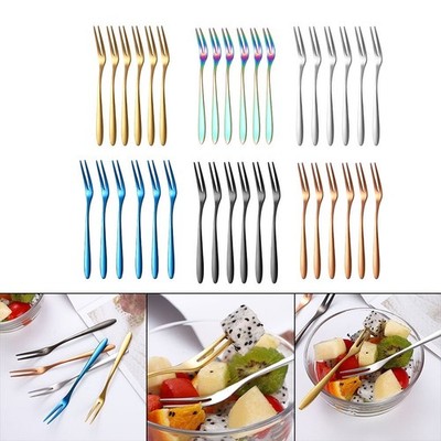 Praktisch Brandneu Dauerhaft Küche Obstgabel Nachtisch 6pcs 304 Edelstahl