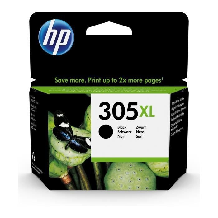 Cartouche HP 305XL Noir haute capacité 3YM62AE grand volume pour imprimante DeskJet