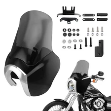 Motorcycle Headlight Fairing W/15'' Smoke Windshield for Harley Dyna T-Sport FXR