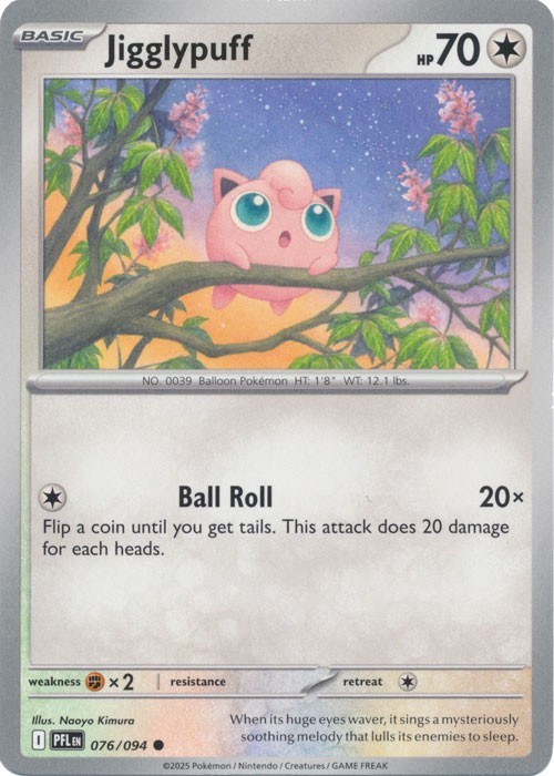 Jigglypuff Phantasmal Flames 076/094 Regular Common 2025 Pokemon TCG Near Mint