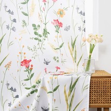 Floral Curtains 84 Inches Long for Living Room 2 Panels Printed Pattern Curta...