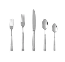 Doria 18/10 Stainless Steel Flatware, 20 Piece Place Setting With Table Knive...