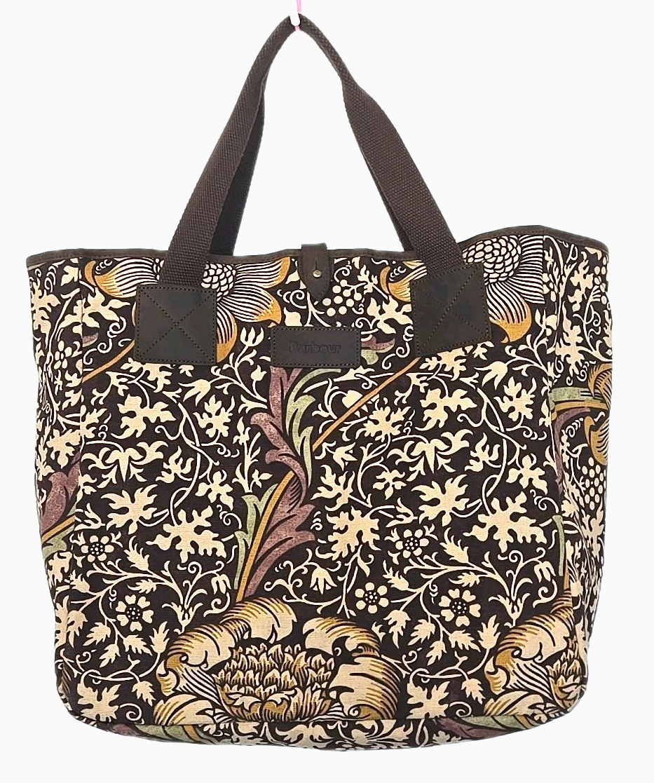 Barbour x William Morris Floral tote carryall Cotton Leather