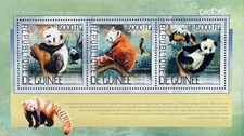 GUINEA PANDAS STAMPS SHEET MNH 2014 RED PANDA BEAR WILD ANIMALS FAUNA WILDLIFE