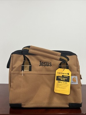 Carhartt foundry series 14  tool bag Embroidered With The Name Jesus