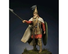 1/24 Scale 75mm Ancient Warrior Resin Figure with Spear and Shield Unassembled
