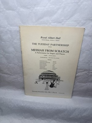 MESSIAS VON GRUND AUF Royal Albert Hall 1981 Programm Otter Sir David Willcocks
