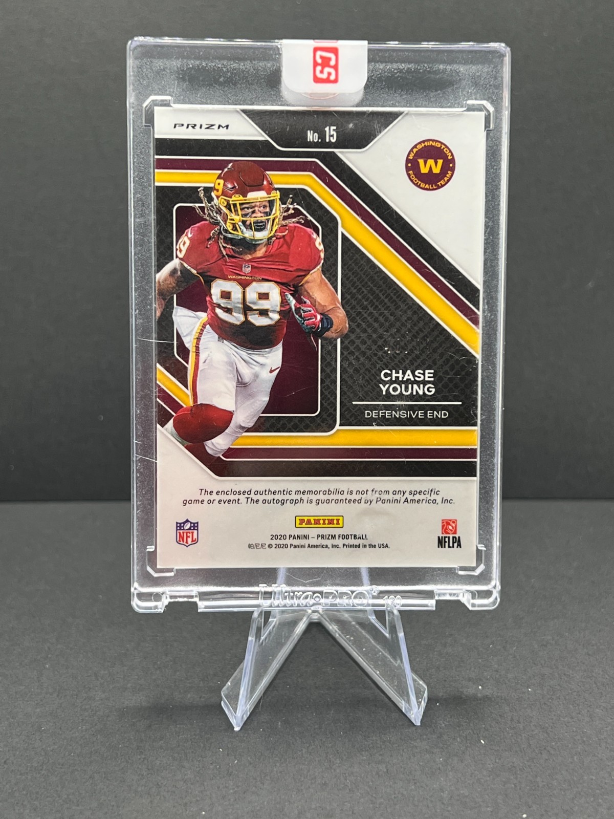 2020 Chase Young Prizm Silver Rookie Auto 3-Color Patch /99 Factory Sealed #15 view 2