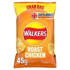 Walkers Roast Chicken Crisps Crunchy & Crispy 32 x 45g FAST AND FREE DELIVERY