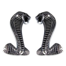 Fender Emblem Chromeblack Tall Cobra Pair Mustang 1994-2014 Fender Emblem Chromeblack Tall Cobra Pair Mustang 1994-2014