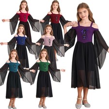 Girls Halloween Medieval Renaissance Gothic Dress for Cosplay Performance Party