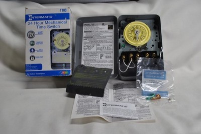Intermatic T103 24-Hour Mechanical Timer Switch - 120V DPST, Indoor/Outdoor
