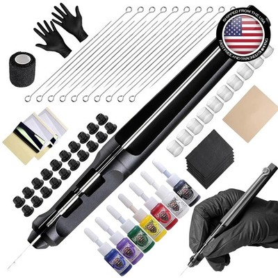 Starter Tattoo Kit: 20 Medical-Grade Needles & 7 Colors for Creative Expression