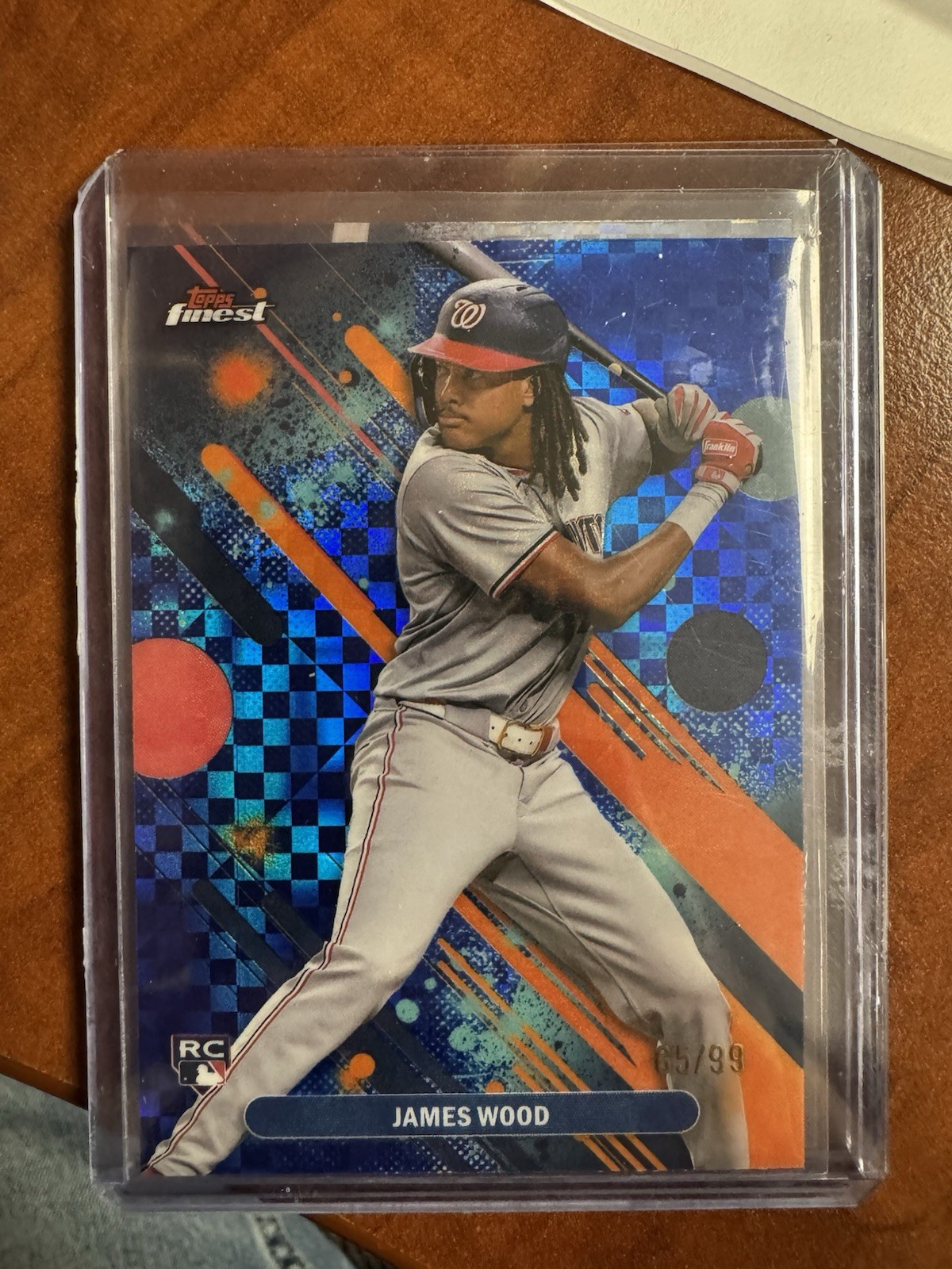 2025 Topps Finest Common Blue Checkerboard Rookie James Wood 65/99