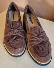 Womens 6M Clarks Sharon Dasher Loafers Shoes Brown Slip On Comfort