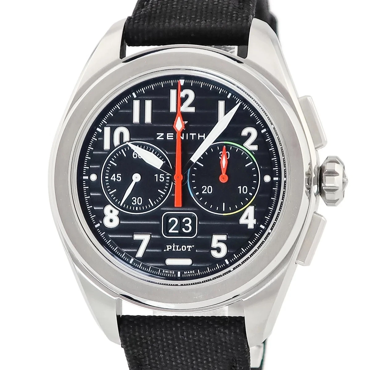 Zenith — Zenith Pilot Date 03.4000.3652 / 21.I001 Stainless Steel Rubber 42.5mm #HDW283