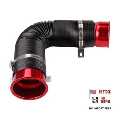 BARTOO 3'' Turbine Intake Pipe, Cold Air Intake Pipe 76MM Adjustable Red