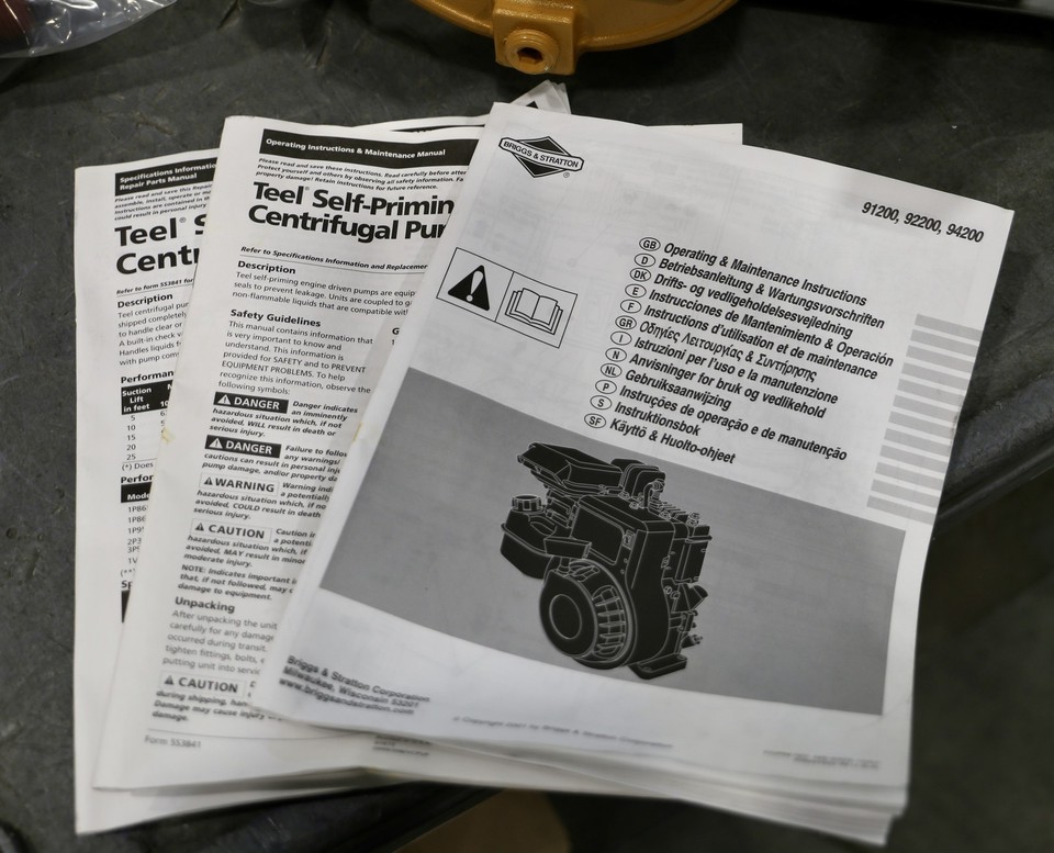 BRIGGS & STRATTON 091232 - 3.5 HP Pull String Engine with TEEL 3P526C ...