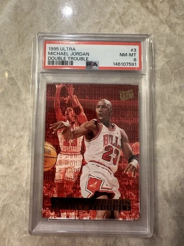1995 Fleer Ultra Michael Jordan #3 Double Trouble PSA 8 NM-MT Card Chicago Bulls