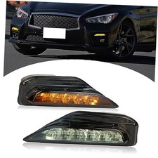 Smoked Housing LED Front Bumper Fog Lamp Daytime Running Light Turn Signal