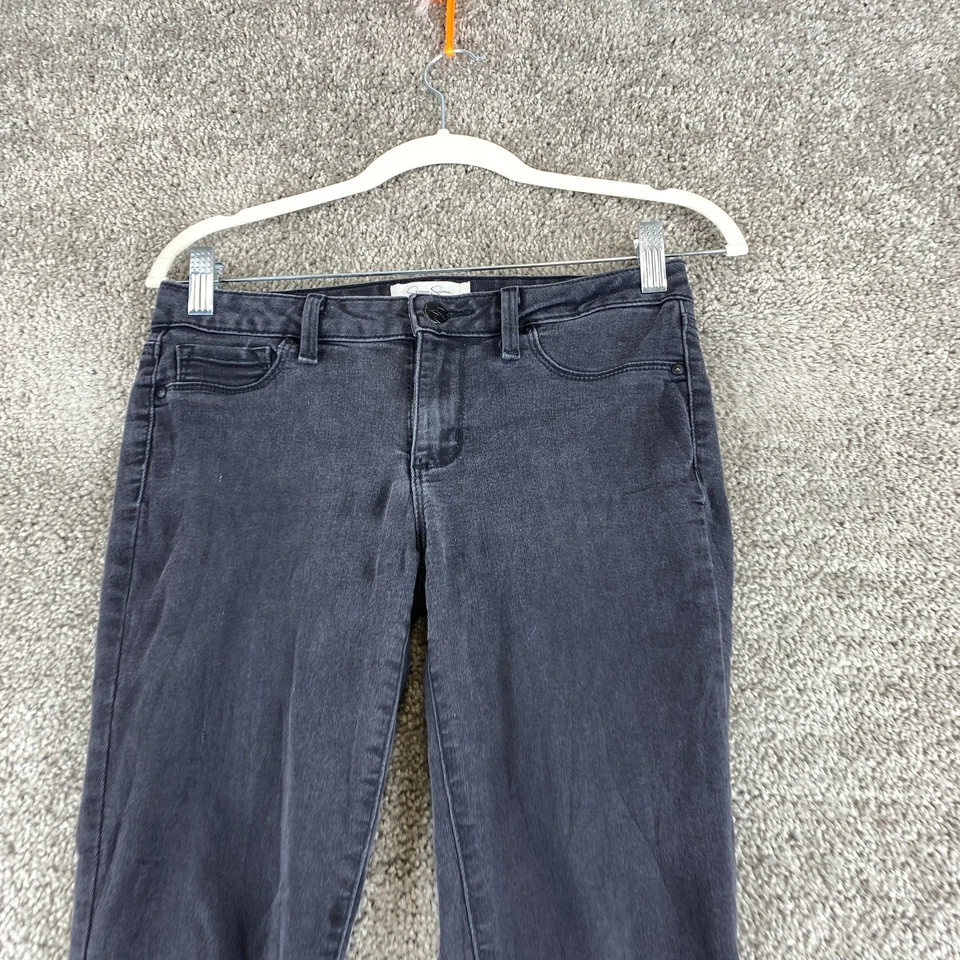 Pantalones de mezclilla Jessica Simpson Kiss Me súper ajustados para mujer 27 negros tiro bajo 5 bolsillos Foto 2 de 4