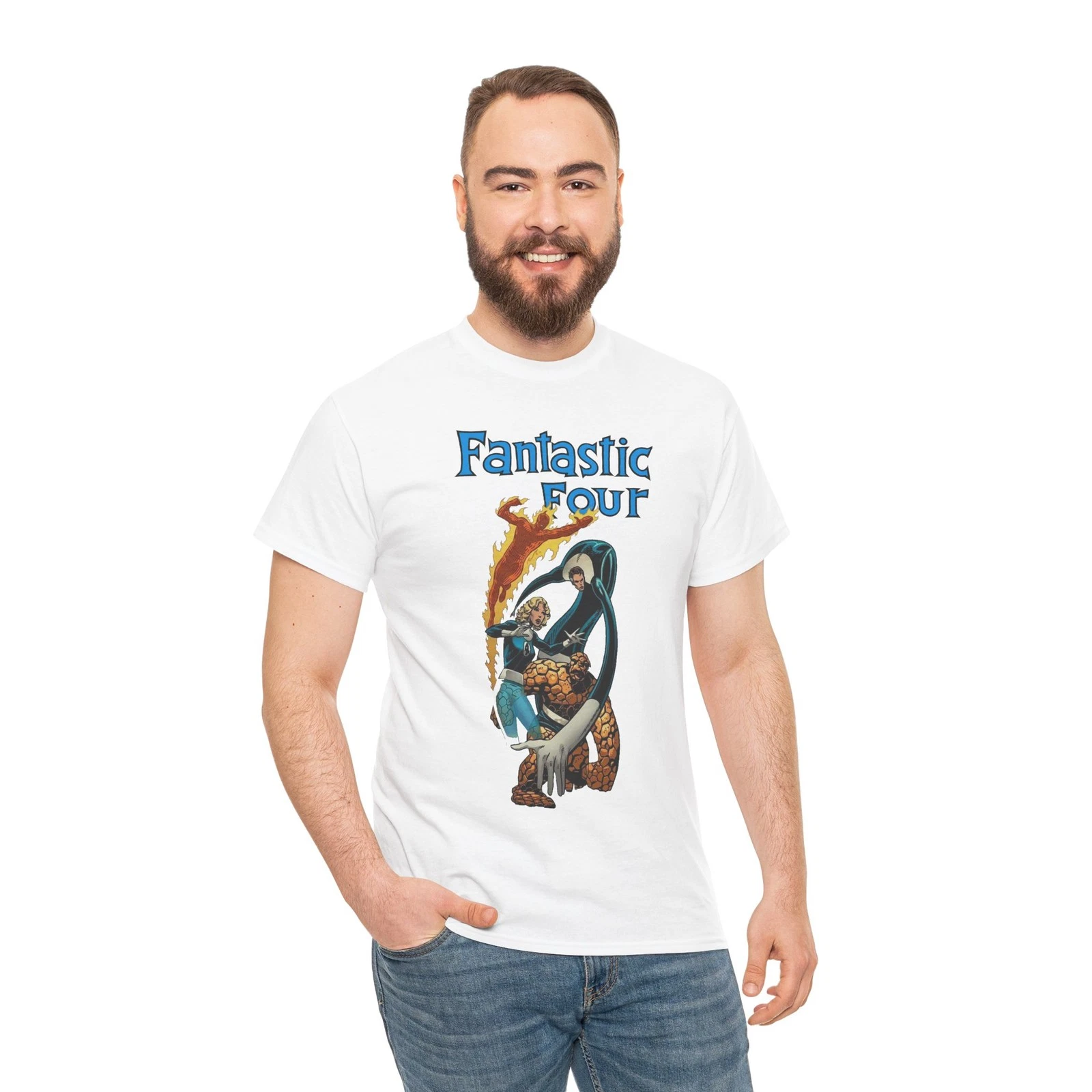 Fantastic Four T-Shirt - John Byrne Art - Thing, Reed Richards - Marvel Comics