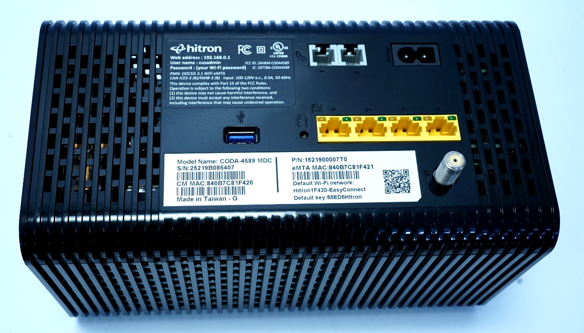 Hitron CODA-4589 MDC DOCSIS 3.1 Wifi Gateway Router | eBay