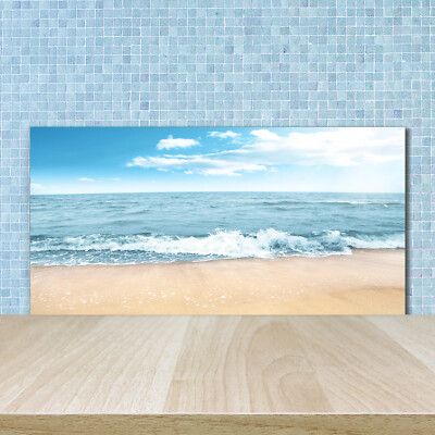 Tulup Panneaux De Cuisine Sur Verre - 125x50cm - Palmiers Sur Bora Bora