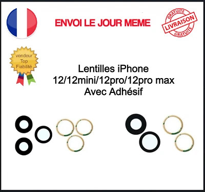 Lentille Iphone 12 12mini 12pro 12pro max Vitre Verre Appareil Photo Caméra