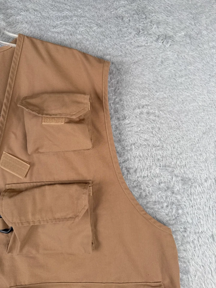 Wilderness Pro Vest Men Extra Large Beige Khaki Fly Fishing Hunting Outdoor Poly - Image 2 of 4