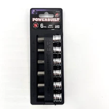 Powerbuilt 6 Piece 3/8" Drive Metric & SAE Hex Bit Socket Set
