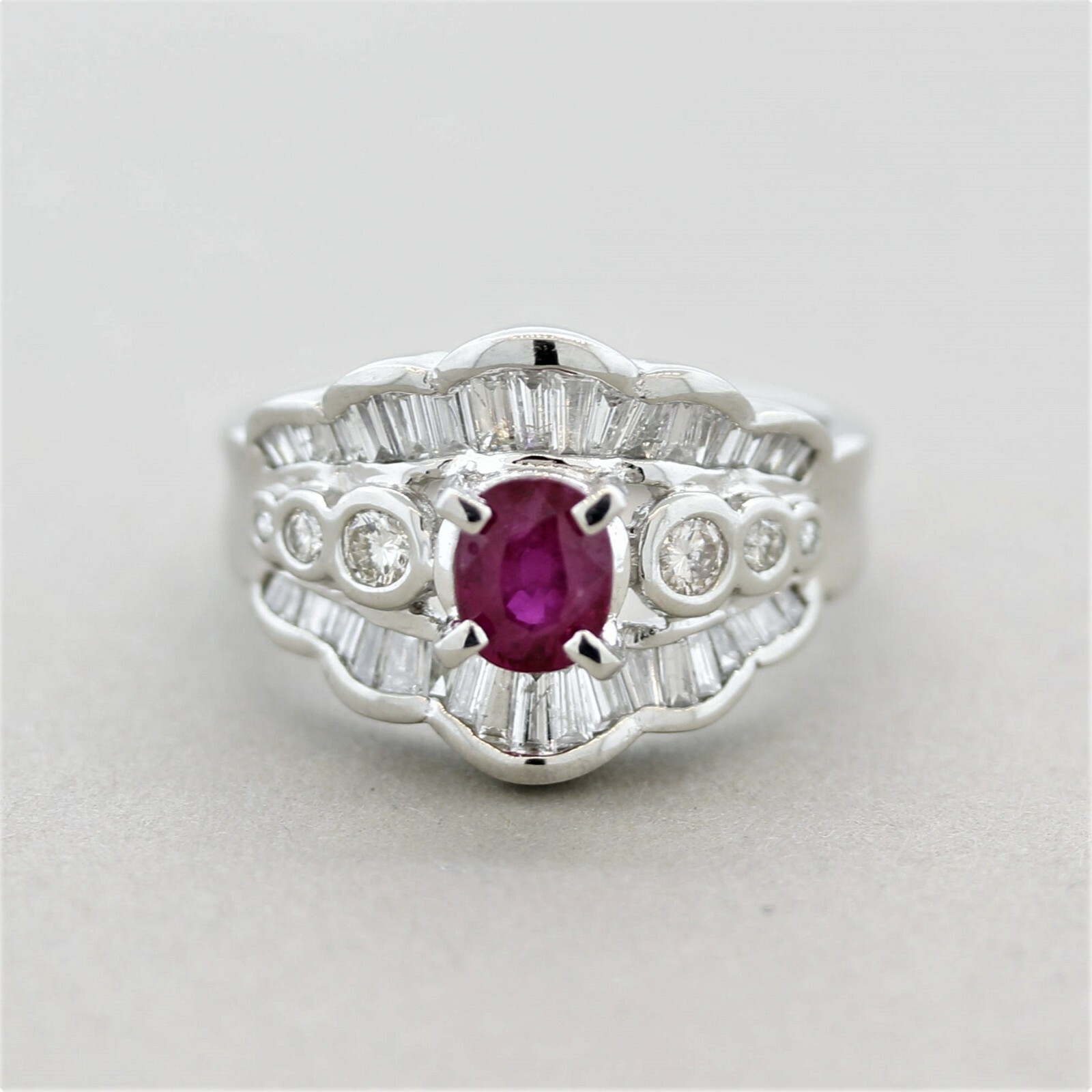 Ruby Diamond Platinum Ring 1.65CTW - image 1