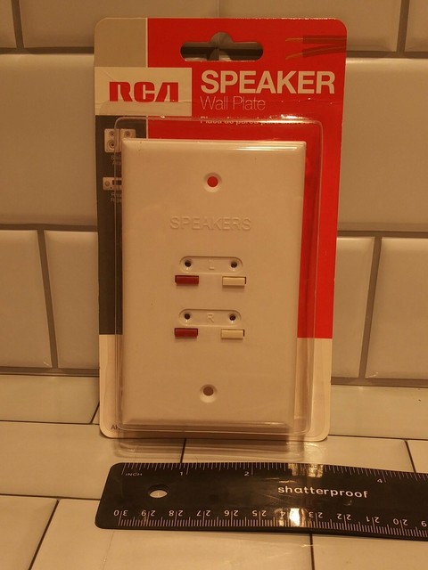 RCA Stereo Speaker Wire Wall Plate 