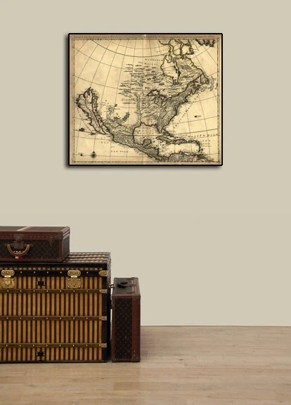 Mapa temprano de América del Norte de la década de 1680 - Nuevo México - Imperio Inglés - 20x24 Foto 3 de 3