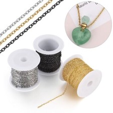 US Stainless Steel Tone Cable Link Chain DIY Bracelet Necklace Jewelry Making 5M