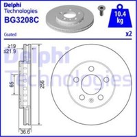 Delphi 2X Bremsscheibe Vorne Ø256 Mm BelüFtet FüR VW Golf IV 1J1 1.4 16V 1.6