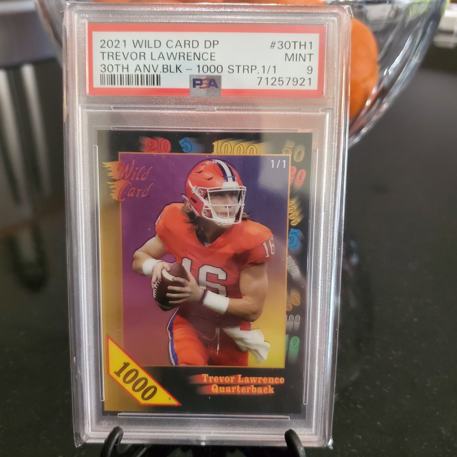 🚨 1/1 Wild Card 30th ANNIVERSARY Trevor Lawrence 1000 STRIPE TRUE 1/1 PSA 9 📢  view 2