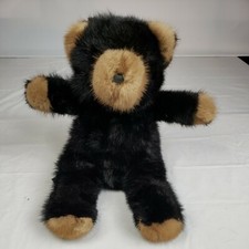 Genuine Mink Black/Brown Fur Teddy Bear Stuffed Toy 10 inch Soft