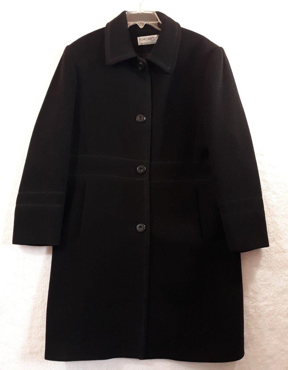 Forecaster of Boston Coat XL Black Wool Cashmere Button Front Business  Career